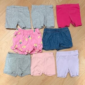 Baby Gap Girl Biker Shorts 18-24M, Cat & Jack size 18M, Denim Shorts Lot of 8